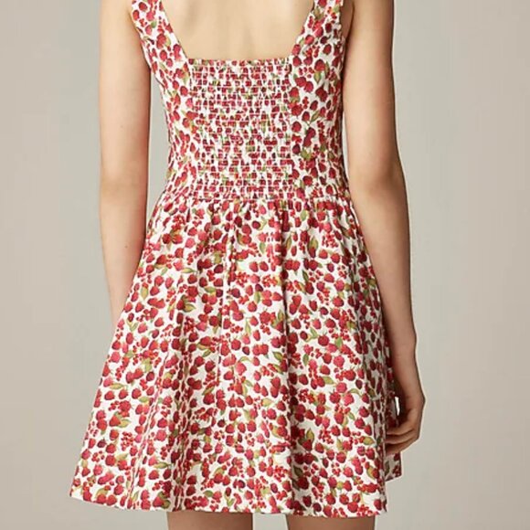 NWT J.Crew Fit-and-flare mini dress in raspberry print, size 8 - Picture 3 of 6